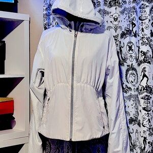 Vintage Y2K NIKE Women’s Jacket White w/Grey Fleece Lined Hooded